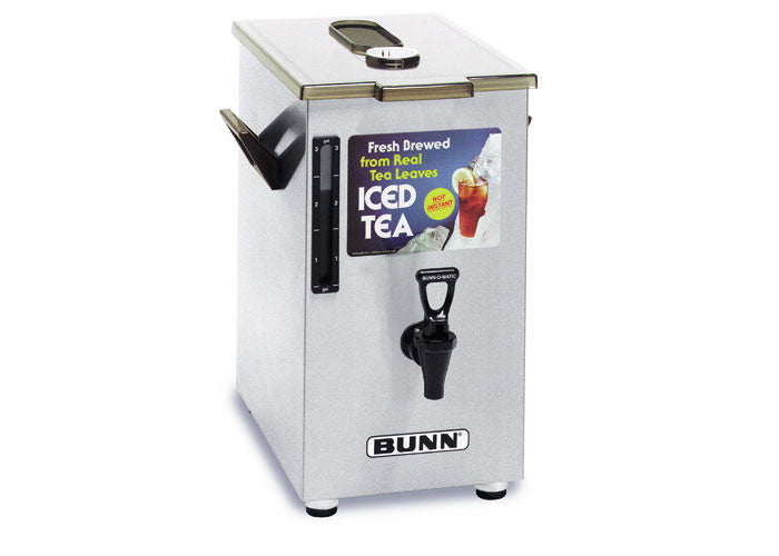 Bunn 4 Gallon Square Style Iced Tea/Coffee Dispensers and Stands, TD4(brew-through lid)