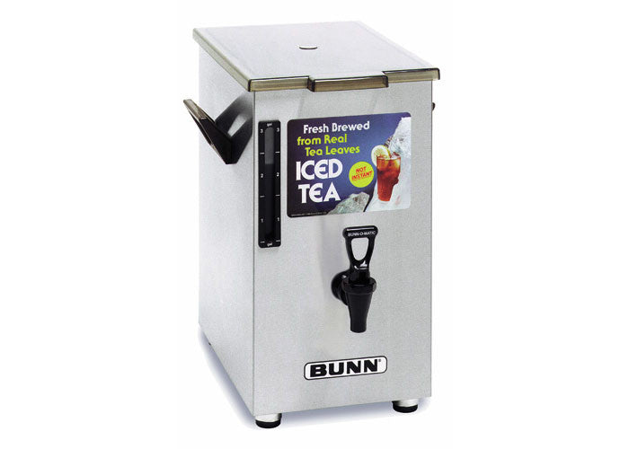 Bunn 4 Gallon Square Style Iced Tea/Coffee Dispensers and Stands, TD4(Solid lid)