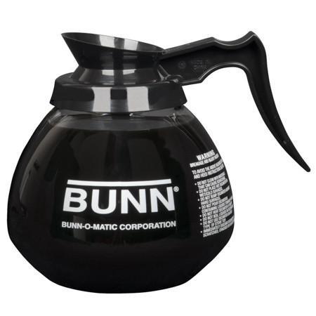 Bunn Decanter, Glass - Black Handle, 64oz., 12 Cup, Case of 3