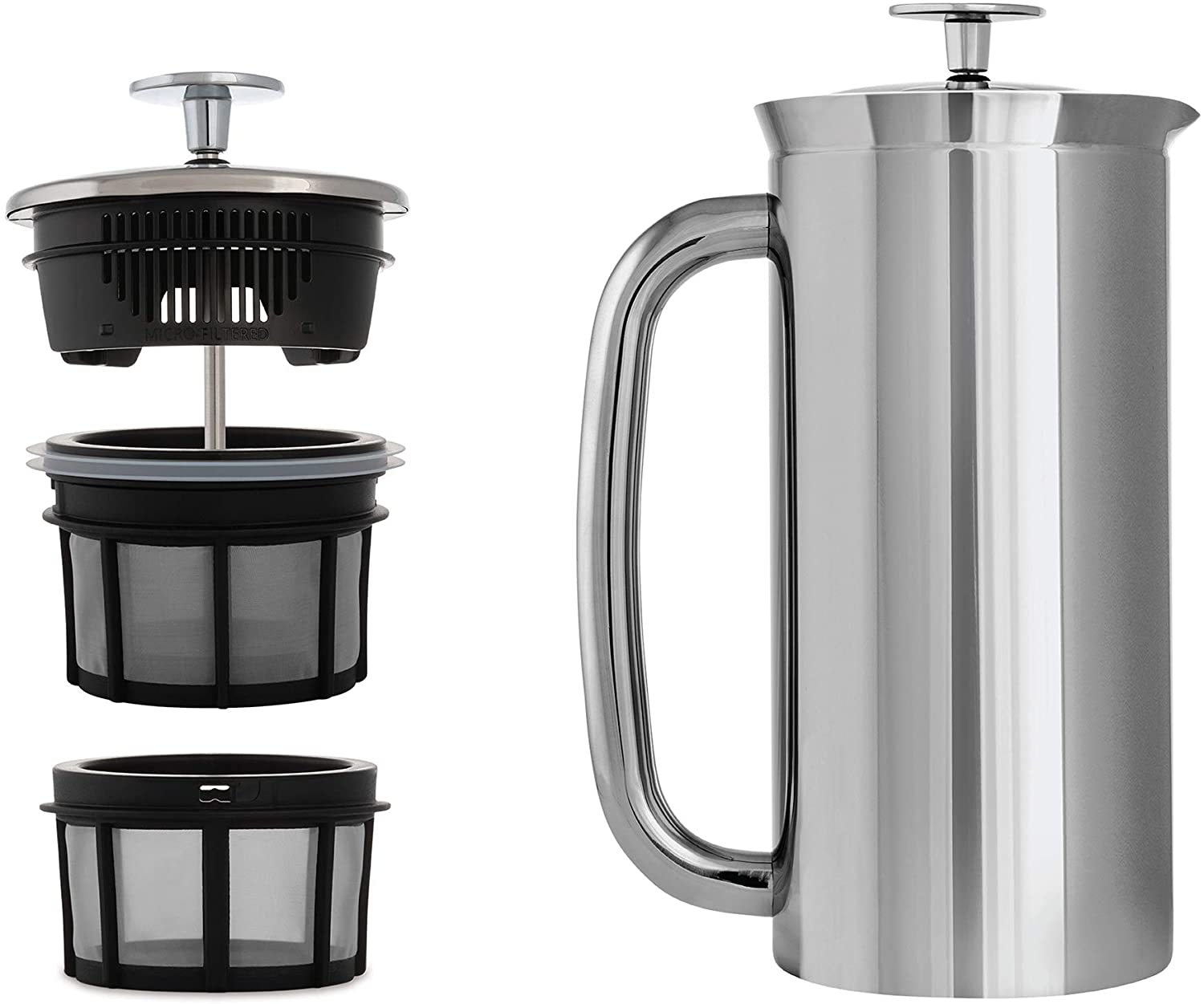 Espro P7 Double Walled, SS, Vacuum Insulated French Press 18 oz - Polished Stainless Steel